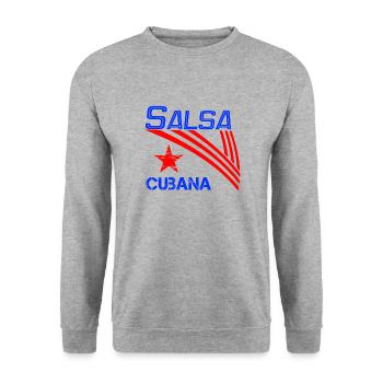 Salsa Cubana blue - Pro dance Edition - Unisex Pullover - Weißgrau meliert - Vorne - Alina (178cm) & Michal (187cm)
