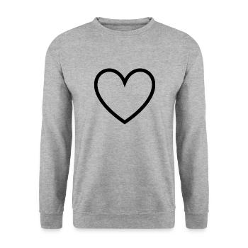 heart - Unisex Sweatshirt - salt & pepper - Front - Alina (178cm) & Michal (187cm)
