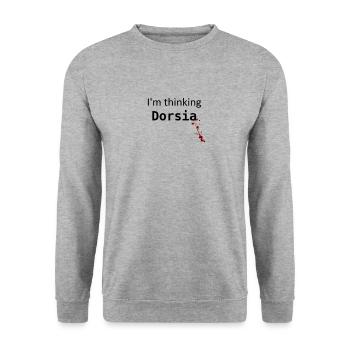I'm thinking Dorsia - Unisex Sweatshirt - salt & pepper - Front - Alina (178cm) & Michal (187cm)