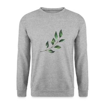 Leaves - Unisex Sweatshirt - salt & pepper - Front - Alina (178cm) & Michal (187cm)