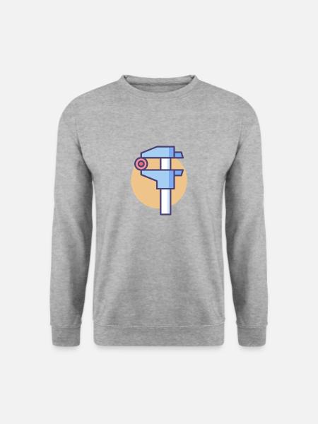 Messschieber Schieblehre - Unisex Pullover - Weißgrau meliert
