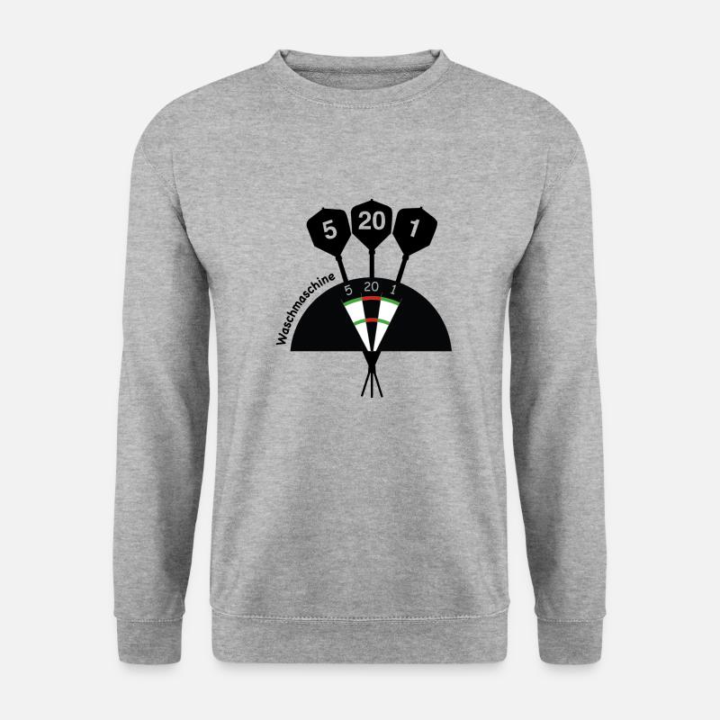 Waschmaschine - Darts - Dartboard - Unisex Pullover - Weißgrau meliert