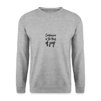 Comparison is the thief of joy - Unisex Sweatshirt - salt & pepper - Front - Alina (178cm) & Michal (187cm)