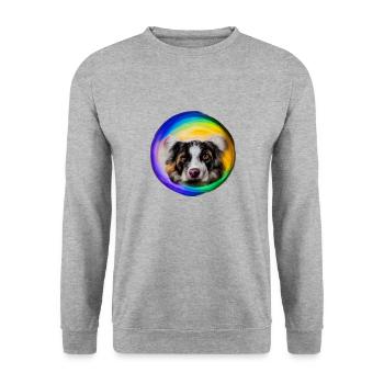 Rainbow Dog Australian Shepherd - Unisex Sweatshirt - salt & pepper - Front - Alina (178cm) & Michal (187cm)