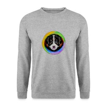 Rainbow Dog Australian Shepherd - Unisex Sweatshirt - salt & pepper - Front - Alina (178cm) & Michal (187cm)