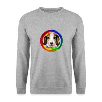 Rainbow Dog Basset Hound - Unisex Sweatshirt - salt & pepper - Front - Alina (178cm) & Michal (187cm)