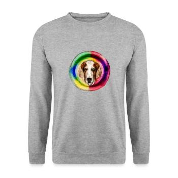 Rainbow Dog Basset Hound - Unisex Sweatshirt - salt & pepper - Front - Alina (178cm) & Michal (187cm)