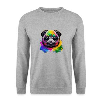 Carlin en couleur - Sweat-shirt Unisexe - gris chiné - Devant - Alina (178cm) & Michal (187cm)
