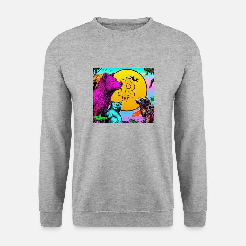 Krypto Pop Art - Unisex Pullover - Weißgrau meliert