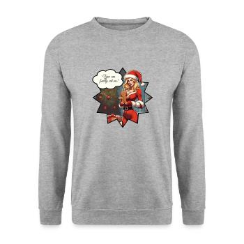 tu peux me manger - Sweat-shirt Unisexe - gris chiné - Devant - Alina (178cm) & Michal (187cm)