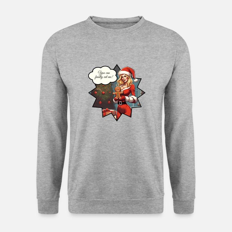 Du kannst mich fressen - Unisex Pullover - Weißgrau meliert