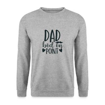 DAD bod on POINT - Unisex Pullover - Weißgrau meliert - Vorne - Alina (178cm) & Michal (187cm)