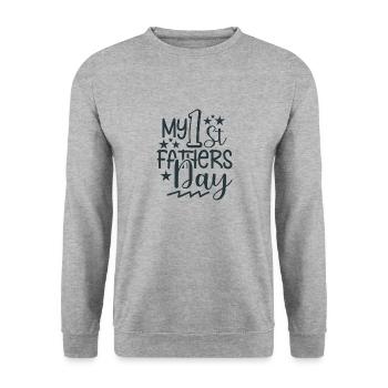 MY 1st FATHERS Day - Unisex Pullover - Weißgrau meliert - Vorne - Alina (178cm) & Michal (187cm)
