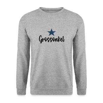 Grossonkel Bruder Lieblingsonkel Großonkel Onkel - Unisex Pullover - Weißgrau meliert - Vorne - Alina (178cm) & Michal (187cm)
