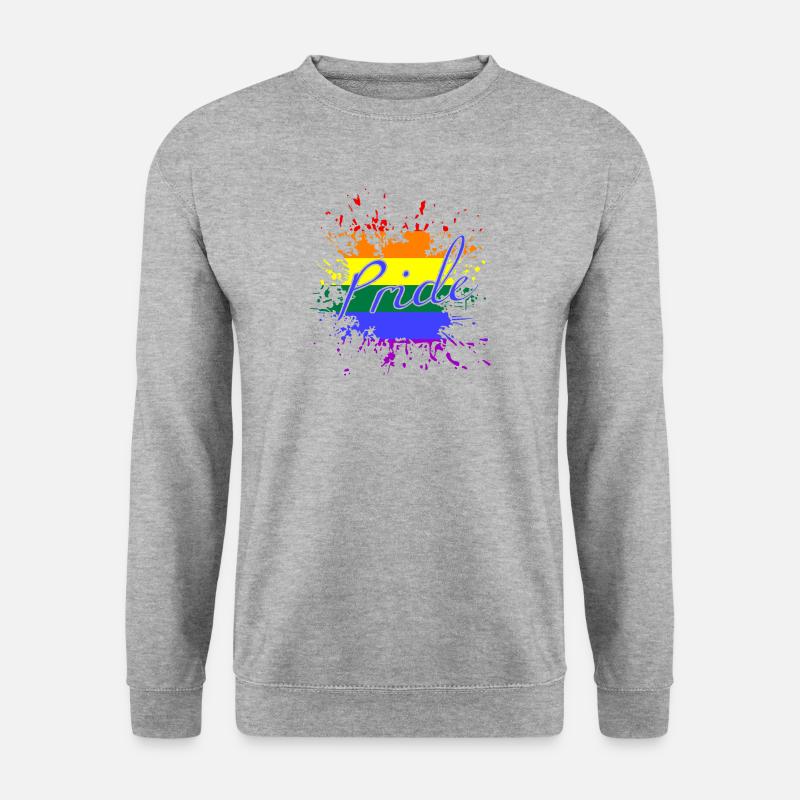 LGBTQ, unisex, Regenbogen - Unisex Pullover - Weißgrau meliert