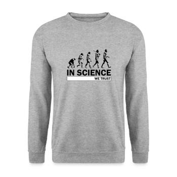 Wissenschaft Evolution - Unisex Pullover - Weißgrau meliert - Vorne - Alina (178cm) & Michal (187cm)