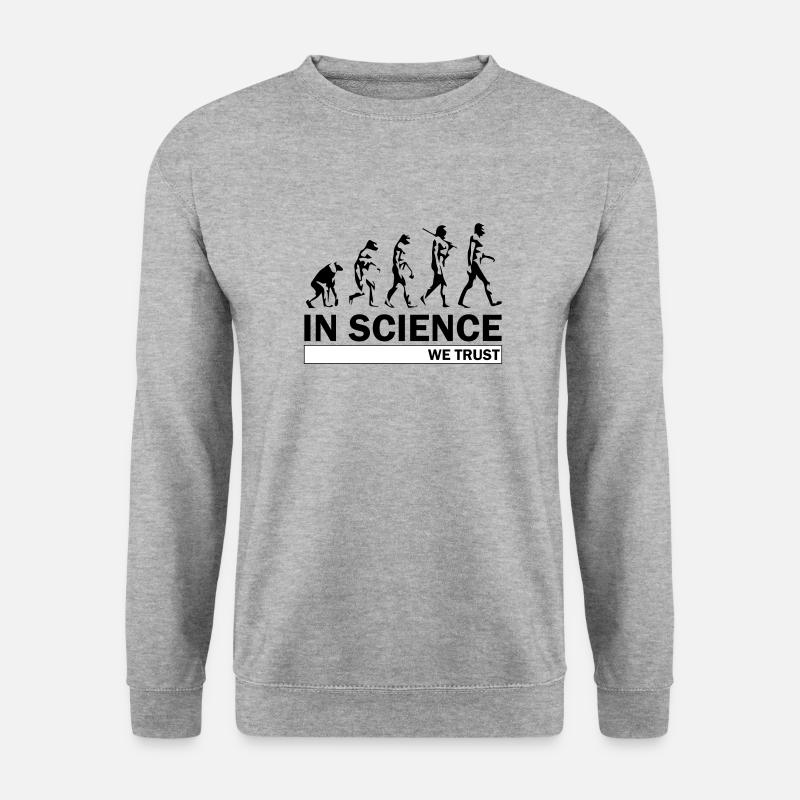 Wissenschaft Evolution - Unisex Pullover - Weißgrau meliert