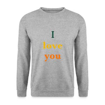 Je t'aime - Sweat-shirt Unisexe - gris chiné - Devant - Alina (178cm) & Michal (187cm)