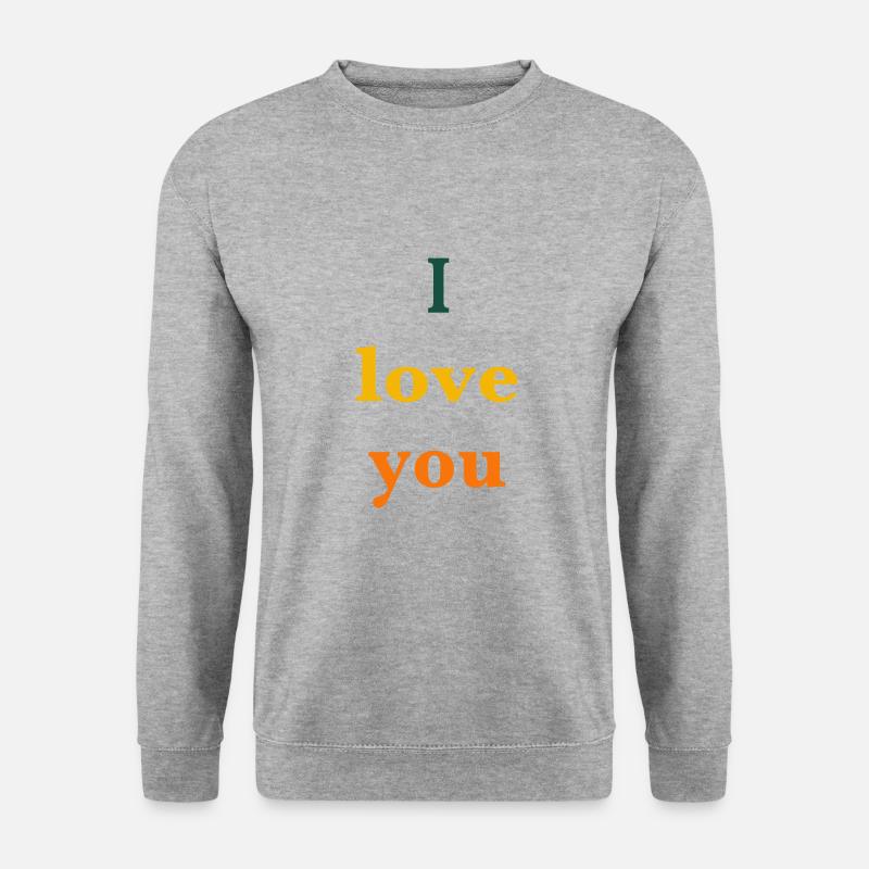 I love you - Unisex Pullover - Weißgrau meliert