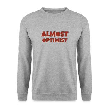 almost optimist - Unisex Pullover - Weißgrau meliert - Vorne - Alina (178cm) & Michal (187cm)