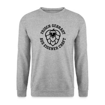 Frisch gebraut aus eigener Craft - Unisex Pullover - Weißgrau meliert - Vorne - Alina (178cm) & Michal (187cm)