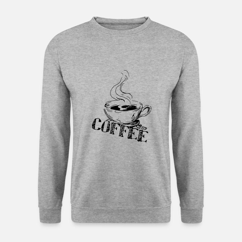 Kaffee - Unisex Pullover - Weißgrau meliert
