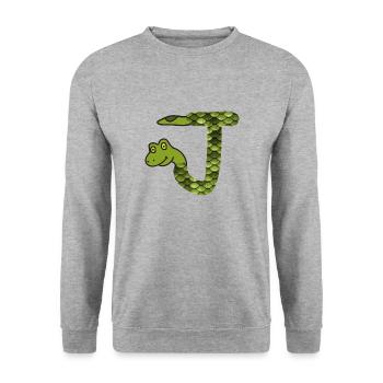 snake j - Unisex Sweatshirt - salt & pepper - Front - Alina (178cm) & Michal (187cm)