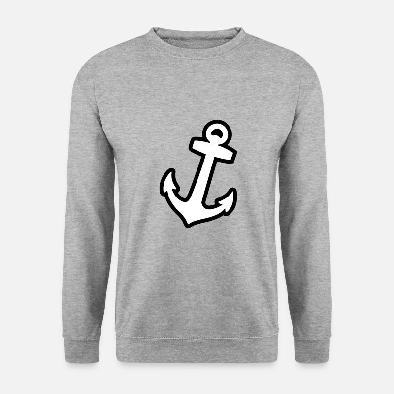 Anker - Unisex Pullover - Weißgrau meliert