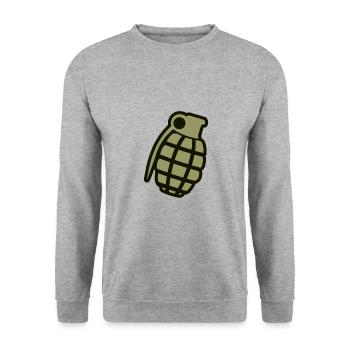 Grenade - Sweat-shirt Unisexe - gris chiné - Devant - Alina (178cm) & Michal (187cm)