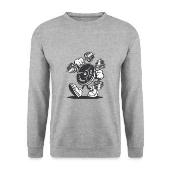 Weight plate figure - Unisex Sweatshirt - salt & pepper - Front - Alina (178cm) & Michal (187cm)