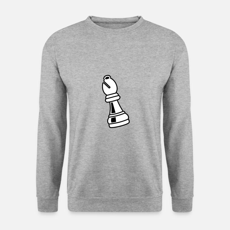 Pièce d'échecs évêque blanc - Sweat-shirt Unisexe - gris chiné