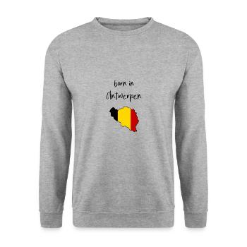 Antwerpen - Unisex Pullover - Weißgrau meliert - Vorne - Alina (178cm) & Michal (187cm)