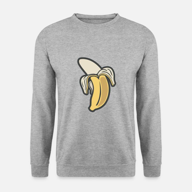Banane - Unisex Pullover - Weißgrau meliert