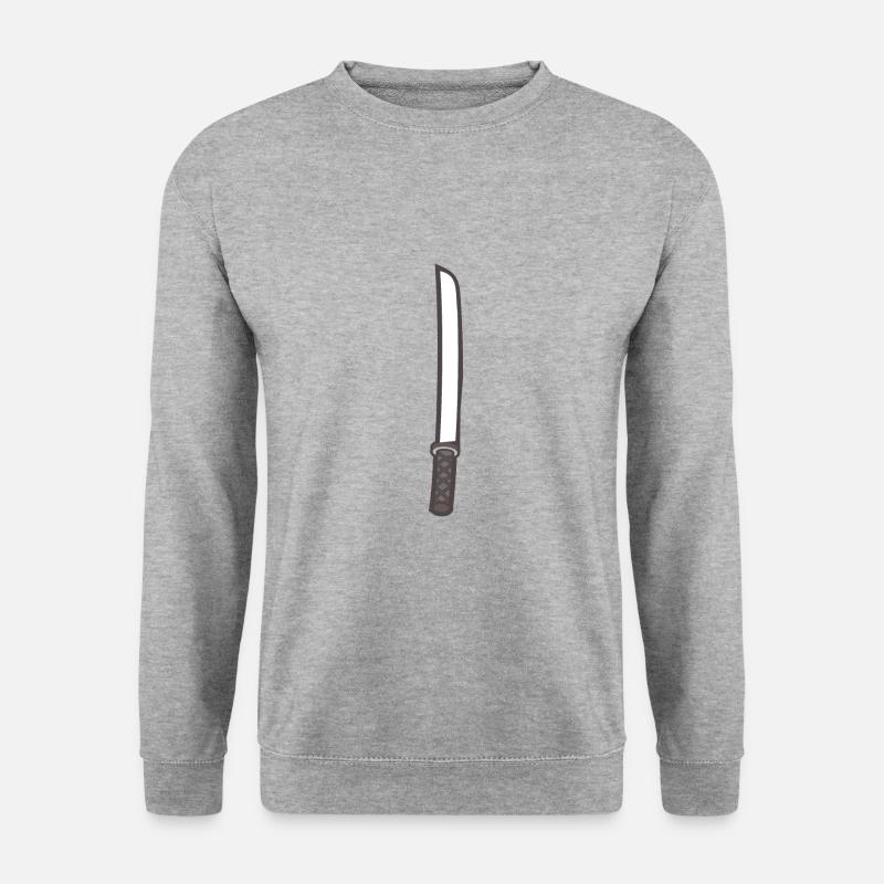 Samurai Schwert - Unisex Pullover - Weißgrau meliert