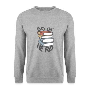 Book Nerd Piles de livres - Sweat-shirt Unisexe - gris chiné - Devant - Alina (178cm) & Michal (187cm)