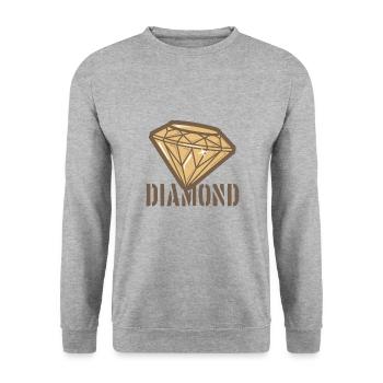 Diamant - Unisex Pullover - Weißgrau meliert - Vorne - Alina (178cm) & Michal (187cm)