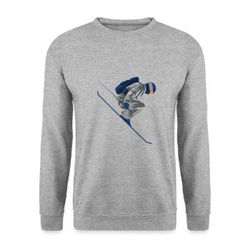 Skieur acrobatique - Sweat-shirt Unisexe - gris chiné - Devant - Alina (178cm) & Michal (187cm)