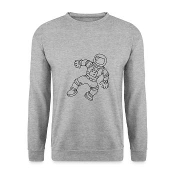 astronaut - Unisex Sweatshirt - salt & pepper - Front - Alina (178cm) & Michal (187cm)