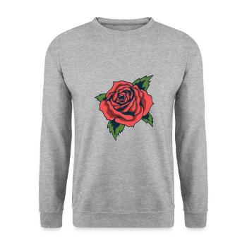 Rose - Sweat-shirt Unisexe - gris chiné - Devant - Alina (178cm) & Michal (187cm)