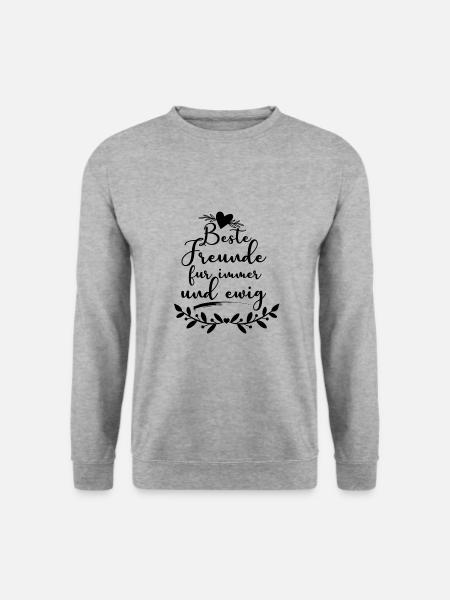 Beste Freunde für immer - Unisex Pullover - Weißgrau meliert