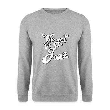 We got the Jazz - Unisex Pullover - Weißgrau meliert - Vorne - Alina (178cm) & Michal (187cm)