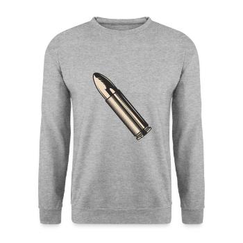 Pistole Patrone - Unisex Pullover - Weißgrau meliert - Vorne - Alina (178cm) & Michal (187cm)