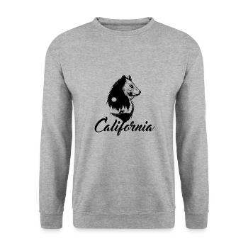 California Nature Bear - Unisex Sweatshirt - salt & pepper - Front - Alina (178cm) & Michal (187cm)