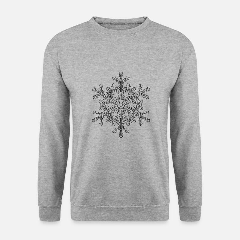 Schneeflocke Mandala - Unisex Pullover - Weißgrau meliert