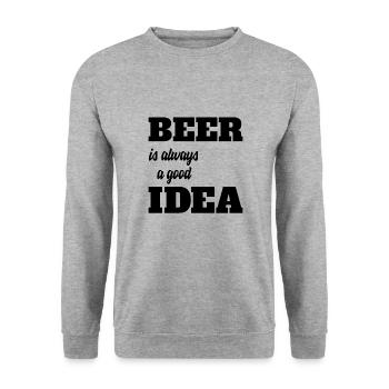 Beer is always a good idea - Unisex Sweatshirt - salt & pepper - Front - Alina (178cm) & Michal (187cm)