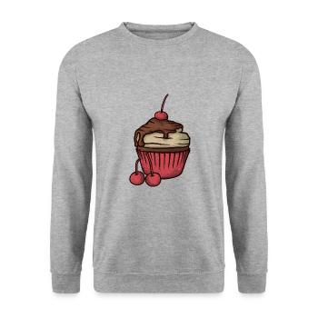 Cupcake - Unisex Sweatshirt - salt & pepper - Front - Alina (178cm) & Michal (187cm)