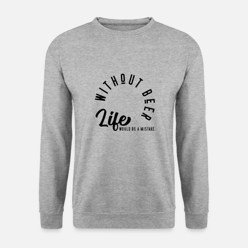 Bier Spruch - Unisex Pullover - Weißgrau meliert