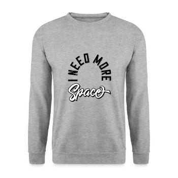 I need more space - Unisex Pullover - Weißgrau meliert - Vorne - Alina (178cm) & Michal (187cm)