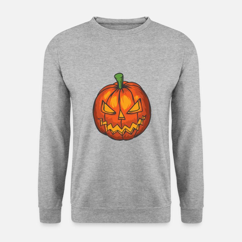 Halloween Kürbis gefährlich - Unisex Pullover - Weißgrau meliert