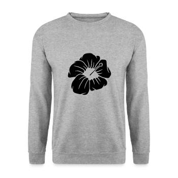 Blume - Unisex Pullover - Weißgrau meliert - Vorne - Alina (178cm) & Michal (187cm)